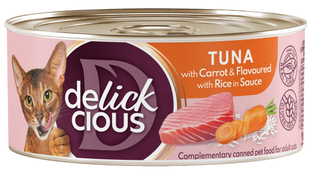 Tuna with carrot and flavoured with rice in sauce